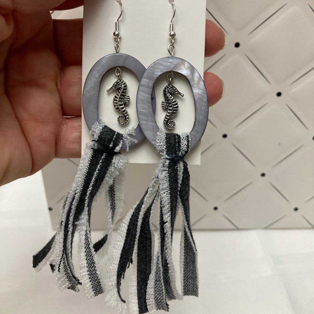 Denim earrings